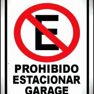 CARTEL ADHESIVO PROHIBIDO ESTACIONAR