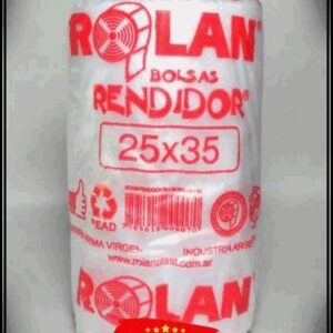 POLIETILENO ROLLO DOBLE 25X35 ROJO