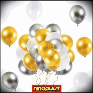GLOBOS METAL PLATA/ORO X UNIDAD