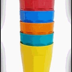 VASO FACETADO X 6 UND. V.COLORES