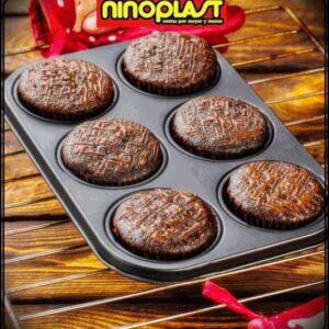 MOLDE PARA MUFFINS X6 TEFLON CON DOBLE CAPA 18.5.26 CM