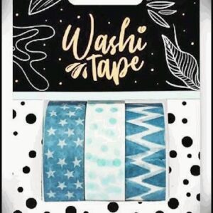 CINTA ADHESIVA BABY BLUE WASHI TAPE X3